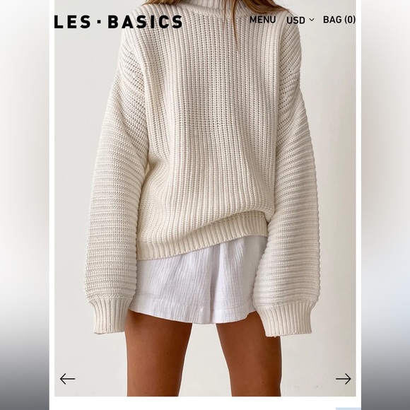 Les Basics Chunky Knit Fred Bone Sweater - Picture 2 of 9